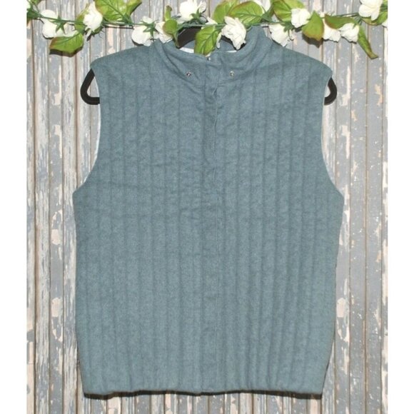 Vampire 1950 Unisex Gray Vest Jacket 46 L Wool Blend Gray Full Zip Lined Pockets - Picture 1 of 12